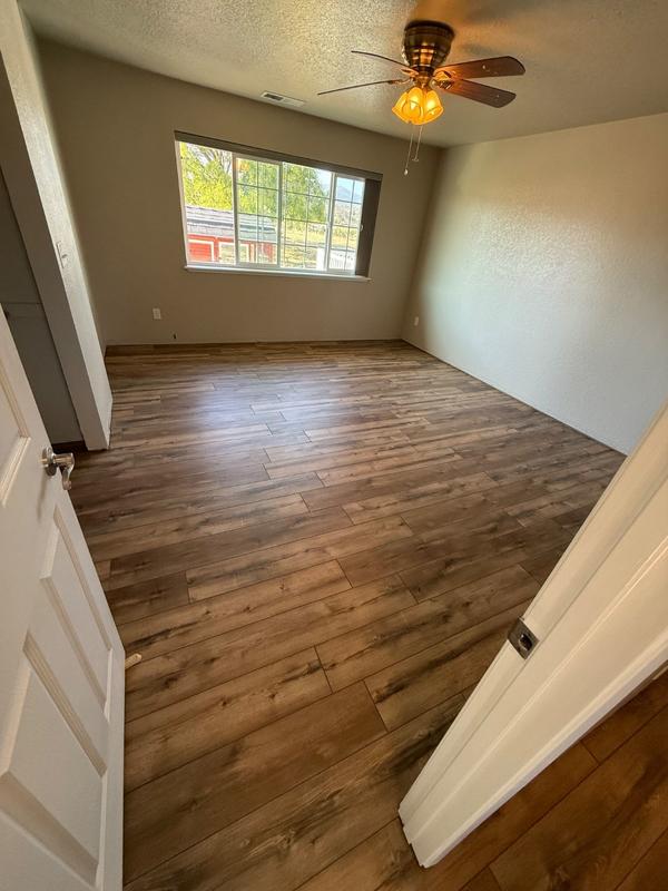 LVP plank flooring in bedroom
