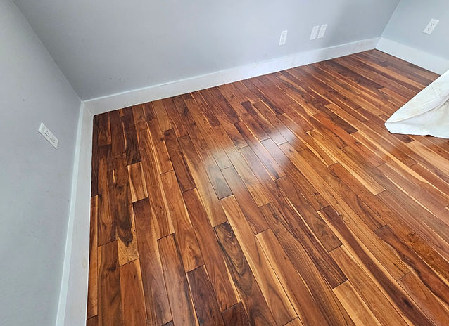 Acacia hardwood plank flooring install