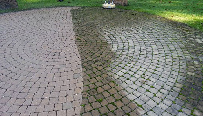 Paver restoration before and after cleaning